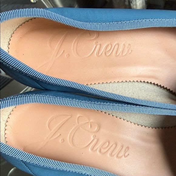 J. CREW Kate Block Heel Ballet Pumps Blue Women's Size 7 - Picture 8 of 16